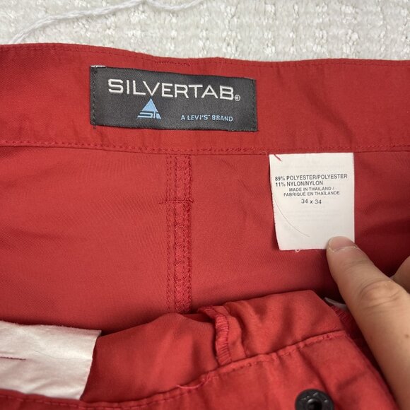 Y2K Levi's Silvertab Nylon Convertible Tech Pants Baggy Orange Size 34 x 34 - Picture 5 of 15